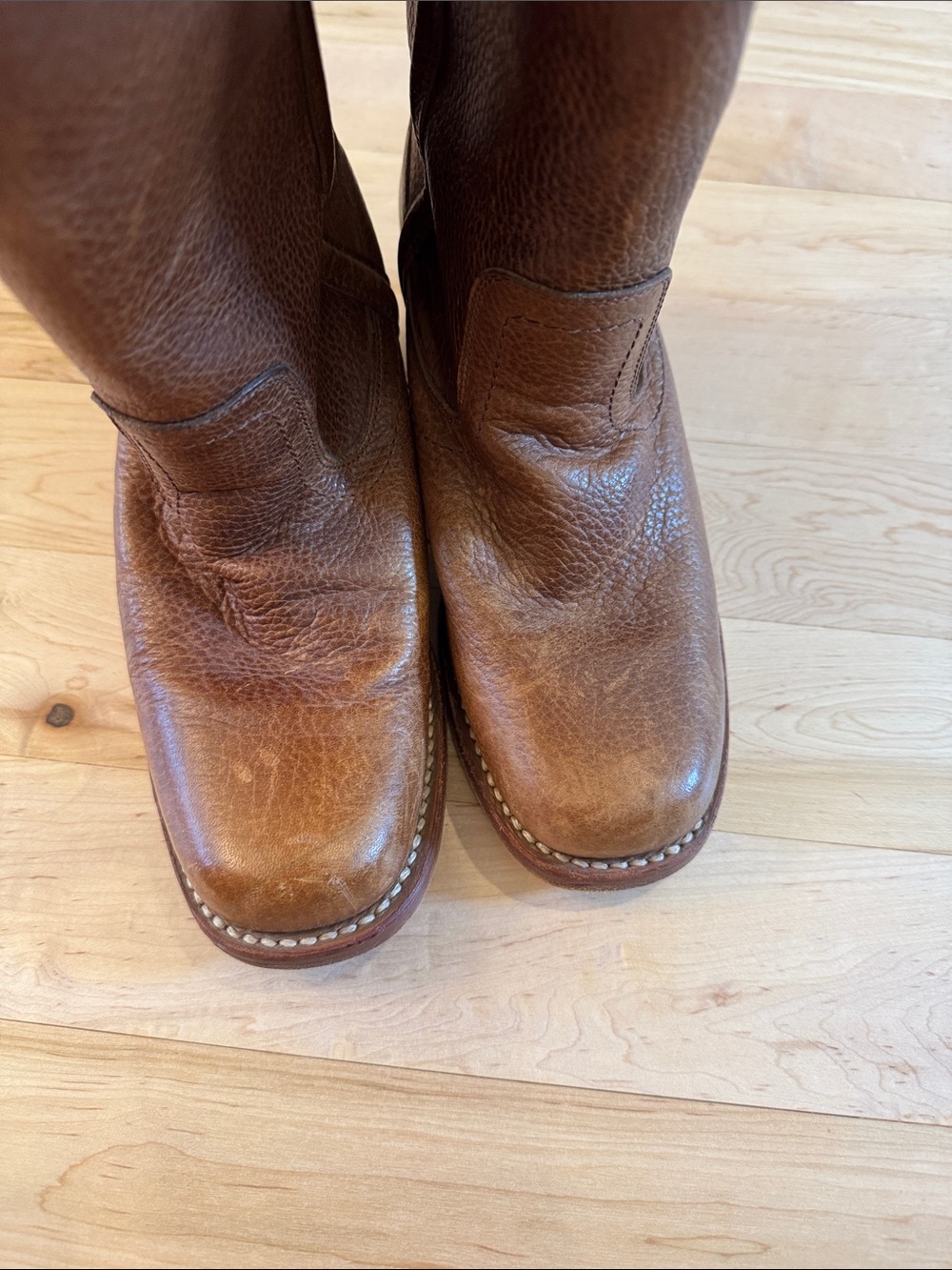Frye Campus Shearling Fur Leather Vintage Distressed Boho Tall Boots-7-Rare - Picture 3 of 6